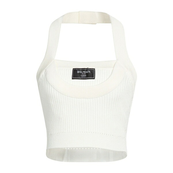 【送料無料】 バルマン レディース Tシャツ トップス Tops White｜asty