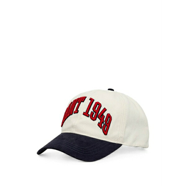 ガント メンズ 帽子 アクセサリー Embroidered baseball cap White|asty