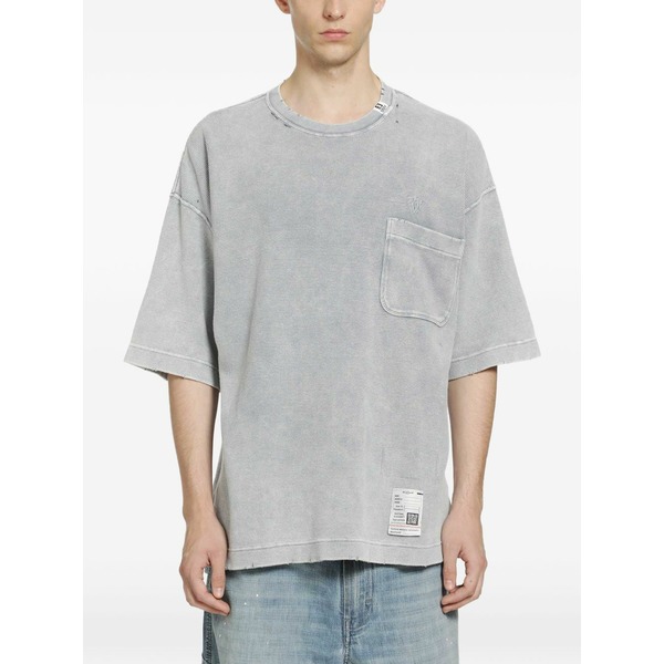 ミハラヤスヒロ メンズ Tシャツ トップス Waffle-knit t-shirt Grey｜asty