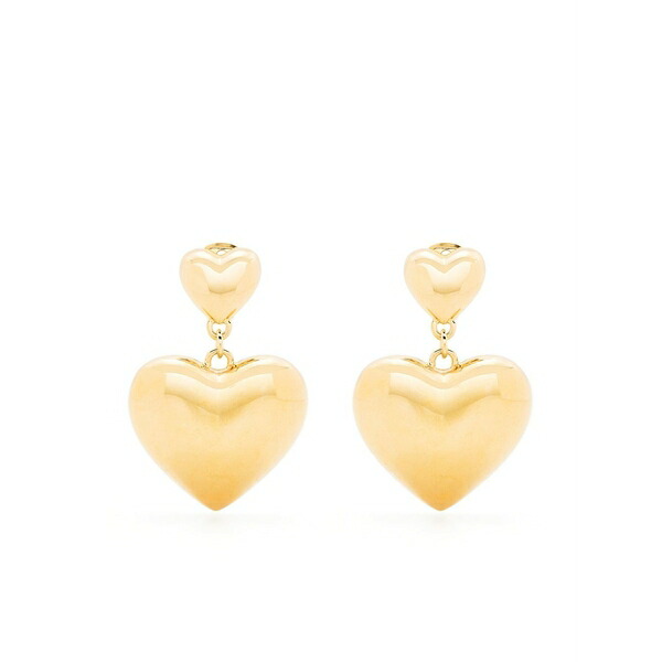 モスキーノ レディース ピアス＆イヤリング アクセサリー Heart-motif drop earring Gold｜asty