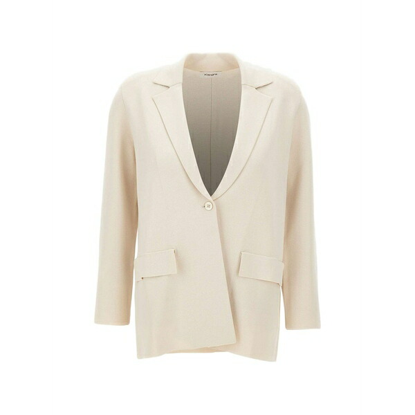 カングラ レディース ジャケット＆ブルゾン アウター Milano-stitch single-breasted blazer Neutrals｜asty