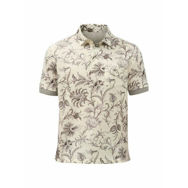 エトロ メンズ ポロシャツ トップス Floral-print polo shirt Neutrals|asty