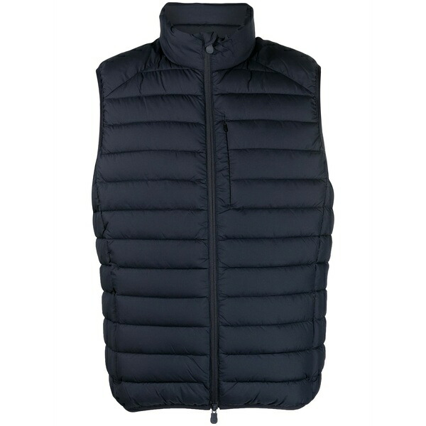 セーブザダック メンズ ジャケット&ブルゾン アウター High-neck padded gilet Blue|asty