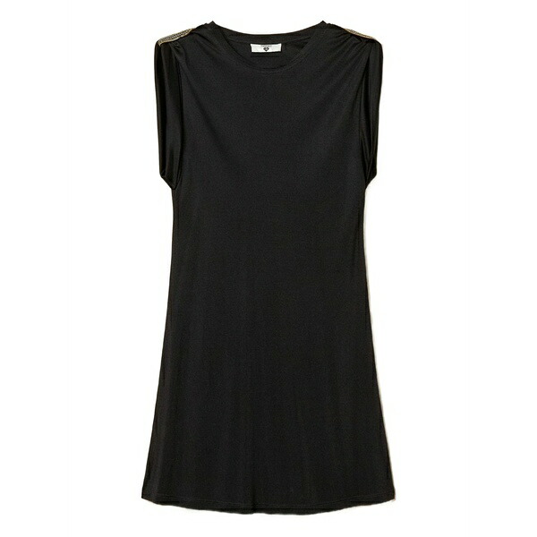 ツインセット レディース ワンピース トップス Sequin embroidered short dress Black｜asty