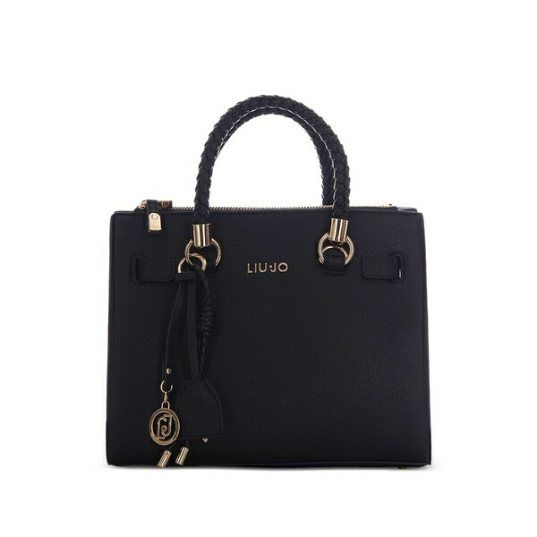 リュージョー レディース ショルダーバッグ バッグ Small logo-charm satchel bag Black|asty