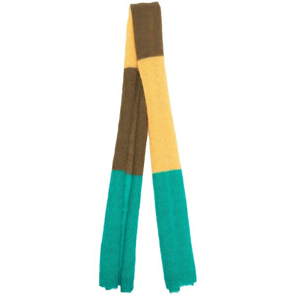 ディースクエアード メンズ マフラー・ストール・スカーフ アクセサリー Knitted patchwork scarf Green｜asty