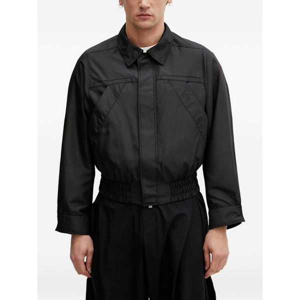 アーダーエラー メンズ ジャケット＆ブルゾン アウター Elasticated-waistband zip-up bomber jacket Black｜asty