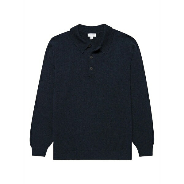 サンスペル メンズ ポロシャツ トップス Ribbed-knit polo shirt Blue|asty