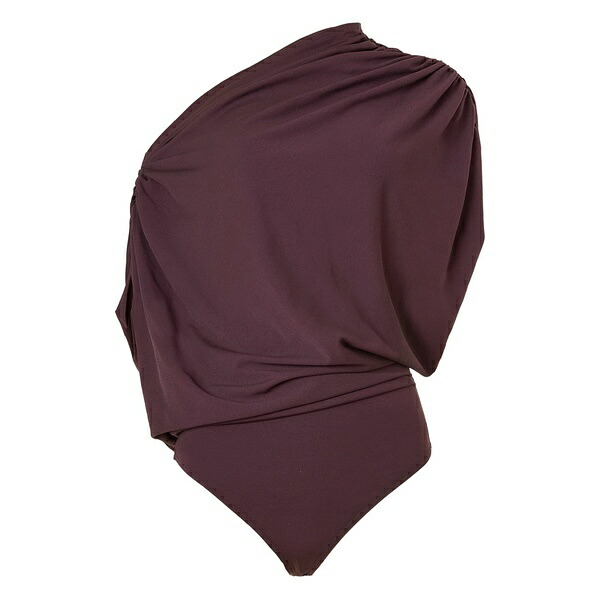 ウォルフォード レディース Tシャツ トップス Asymmetric-neck body Red|asty
