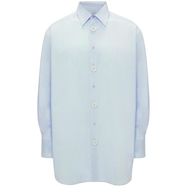 J.W.アンダーソン メンズ シャツ トップス Anchor-embroidered cotton shirt Blue｜asty 108,790円
