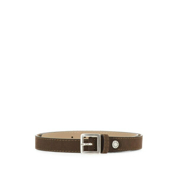 ジャンニ・キアリーニ レディース ベルト アクセサリー Calf suede buckle-fastening belt Brown｜asty