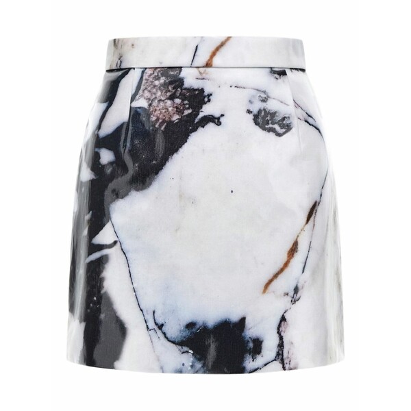 ロベルトカヴァリ レディース スカート ボトムス Marble-print mini skirt White｜asty