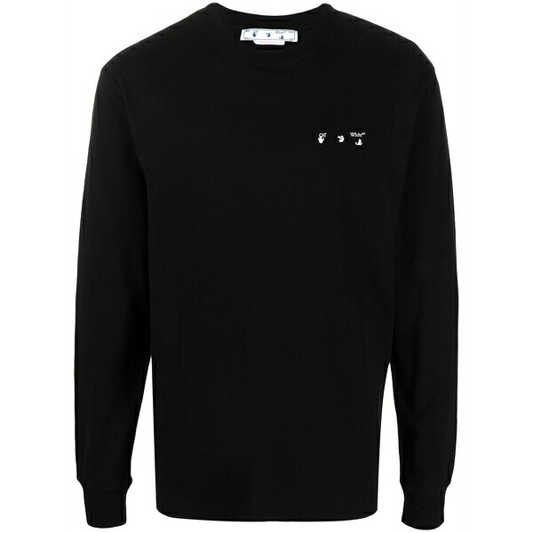 オフホワイト メンズ パーカー・スウェットシャツ アウター Caravaggio paint long-sleeve t-shirt Black｜asty