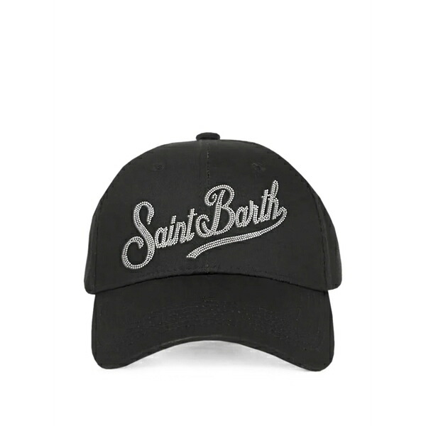 エムシーツーセイントバース レディース 帽子 アクセサリー Crystal-embellished baseball cap Black|asty