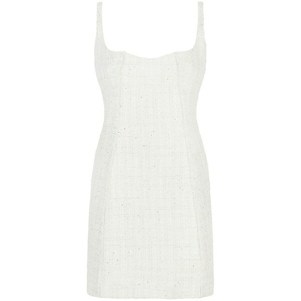 ジーシーディーエス レディース ワンピース トップス Tweed mini dress White|asty
