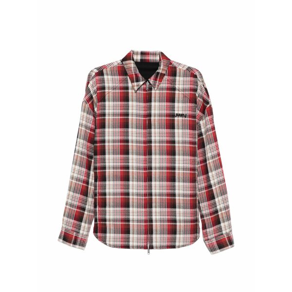 ジュン・ジー メンズ ジャケット＆ブルゾン アウター Plaid zip jacket Red｜asty