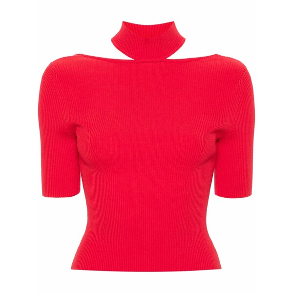 カルトガイア レディース Tシャツ トップス Brianna ribbed knitted top Red|asty