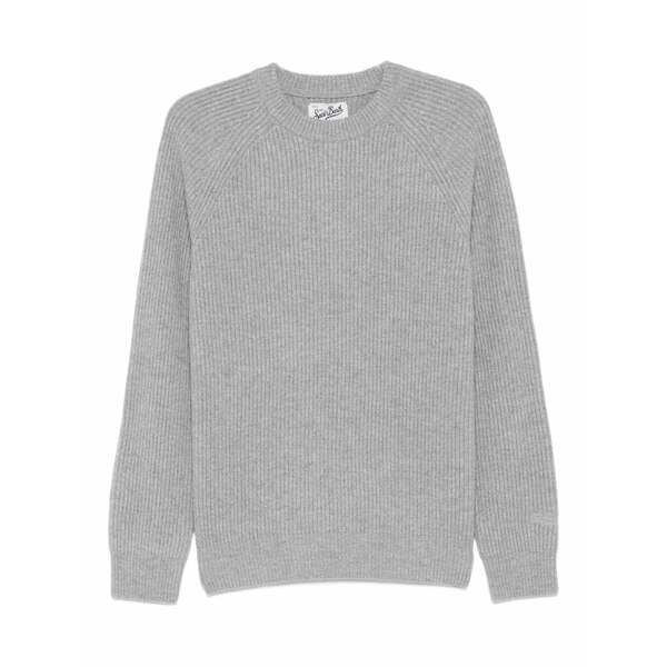 エムシーツーセイントバース メンズ ニット&セーター アウター Ribbed marine wool knitwear Grey｜asty