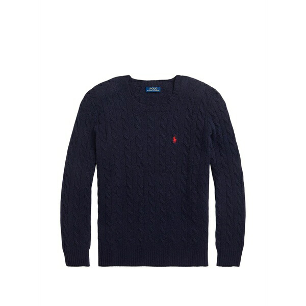 ラルフローレン メンズ ニット&セーター アウター Cable-knit crew-neck sweater Blue|asty