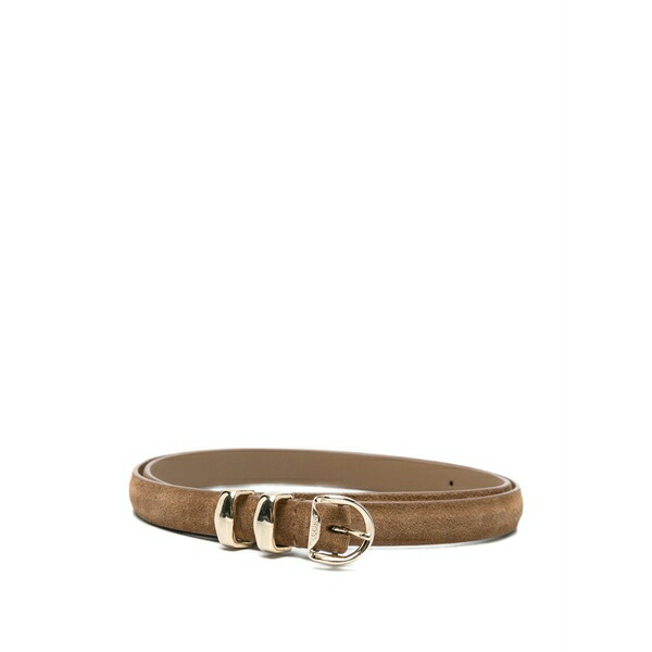 サンドロ レディース ベルト アクセサリー Suede metal-loop belt Brown｜asty