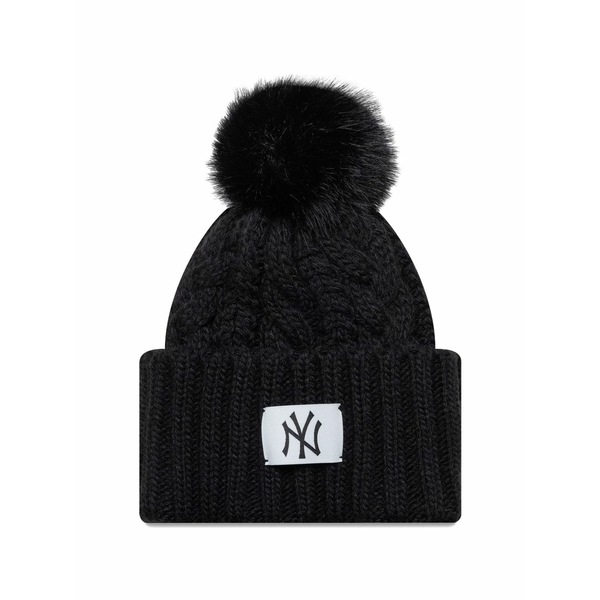 ニューエラ メンズ 帽子 アクセサリー New york yankees cable-knit pompom beanie hat Black｜asty 12,854円