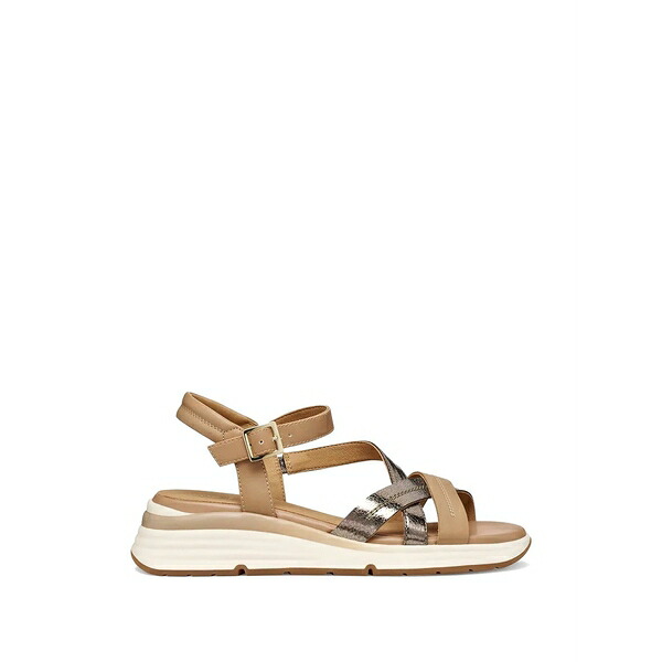 ジェオックス レディース サンダル シューズ Elowynne crossover-strap sandals Brown|asty