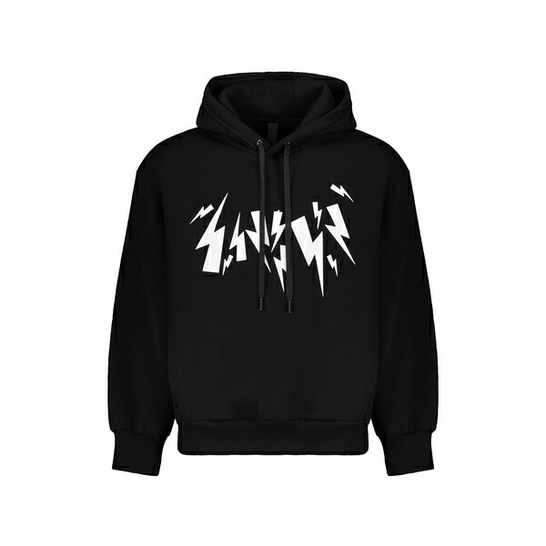 ニールバレット メンズ パーカー・スウェットシャツ アウター Thunderbolt graphic-print hoodie Black｜asty 36,270円