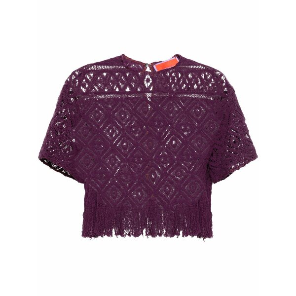 ラ・ダブル・ジェイ レディース Tシャツ トップス Lacey la scala fringed top Purple｜asty 66,990円