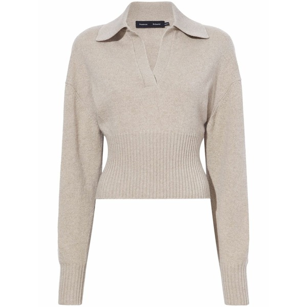 プロエンザショラー レディース ニット&セーター アウター Jeanne cashmere polo jumper Neutrals｜asty