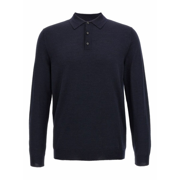 ザノーネ メンズ ポロシャツ トップス Long-sleeve polo shirt Blue｜asty