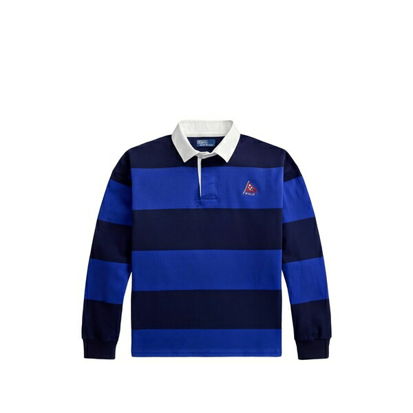 ラルフローレン メンズ ポロシャツ トップス Big fit striped long-sleeve polo shirt Blue｜asty