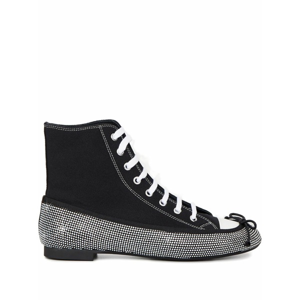 マルコ デ ヴィンチェンツオ レディース スニーカー シューズ Crystal-embellished lace-up sneakers Black|asty