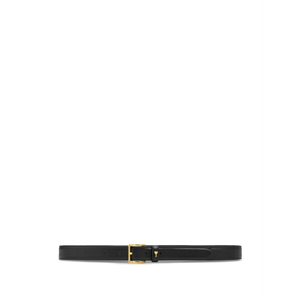 アミ メンズ ベルト アクセサリー Paris paris leather belt Black|asty