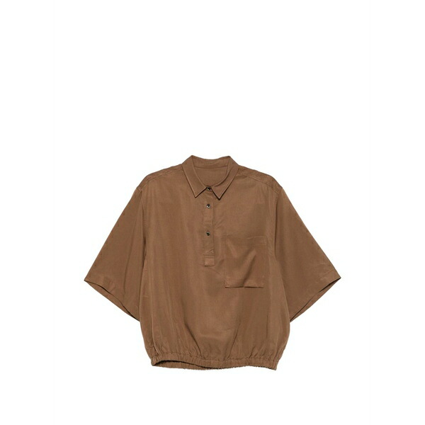 ナイン イン ザ モーニング レディース シャツ トップス Tyche pocket short-sleeve top Brown|asty