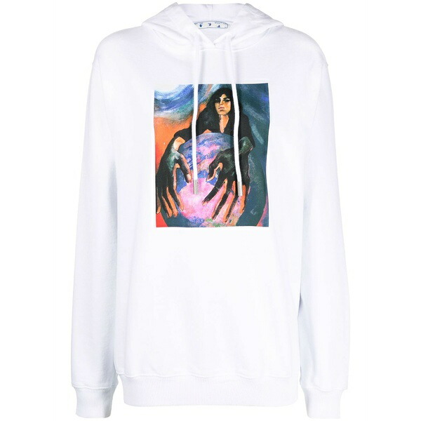 象牙色 レディース パーカー・スウェットシャツ アウター Graphic-print hoodie White