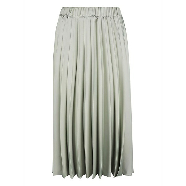 ディー・エクステリア レディース スカート ボトムス Pleated satin midi skirt Green|asty
