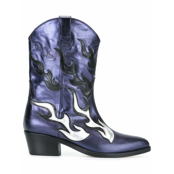 シアラフェラーニ レディース ブーツ シューズ Flame western boots Blue｜asty