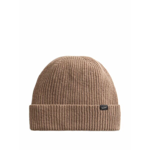 ウール リッチ メンズ 帽子 アクセサリー Ribbed knitted beanie Brown|asty