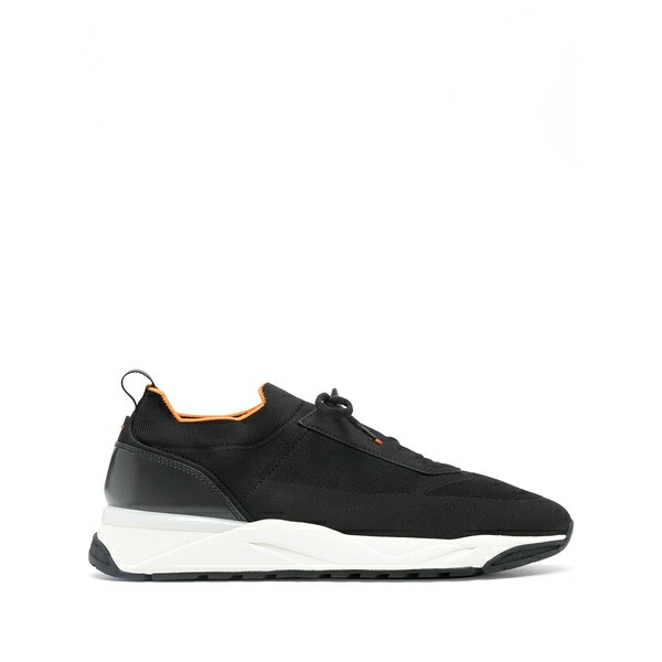 サントーニ メンズ スニーカー シューズ Knitted panelled sneakers Black|asty
