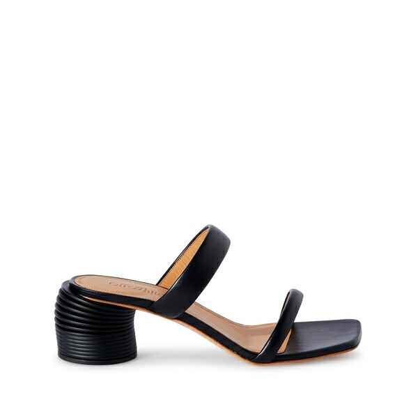 オフホワイト レディース サンダル シューズ Spring leather sandals Black｜asty