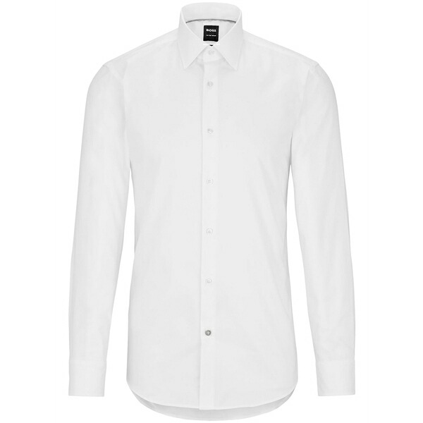 ボス メンズ シャツ トップス Long-sleeve poplin shirt White