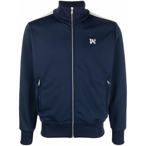 パーム・エンジェルス メンズ ジャケット＆ブルゾン アウター Logo-embroidered track jacket Blue｜asty