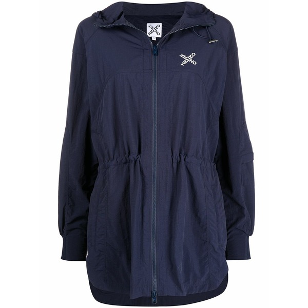 ケンゾー レディース コート アウター 'little x' hooded parka Blue｜asty