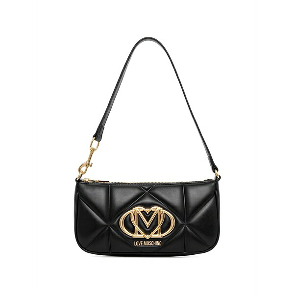 ラブ モスキーノ レディース トートバッグ バッグ Quilted logo-plaque tote bag Black｜asty