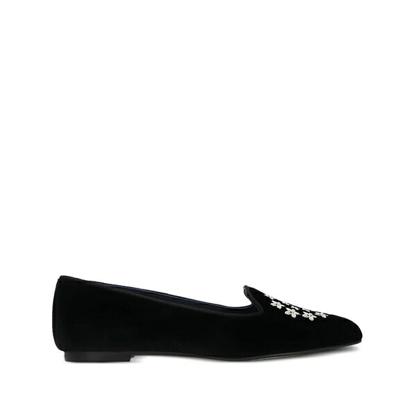 カスタニエール レディース スリッポン・ローファー シューズ Floral-embroidery loafers Black