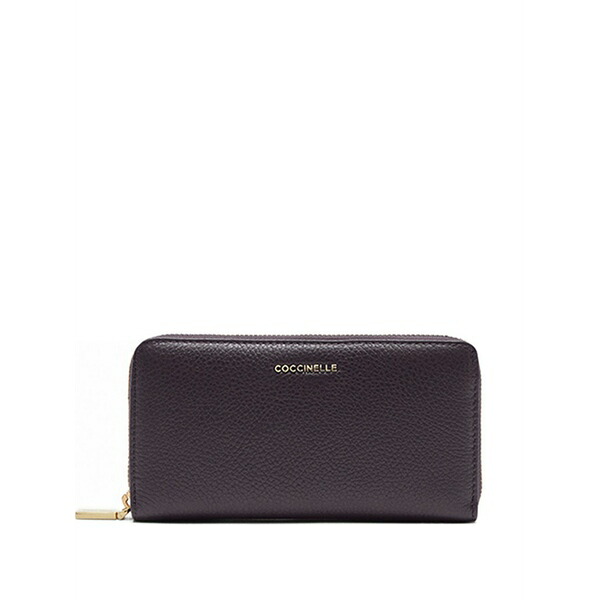 コチネレ レディース 紙入れ 付属品 Large metallic soft wallet Purple