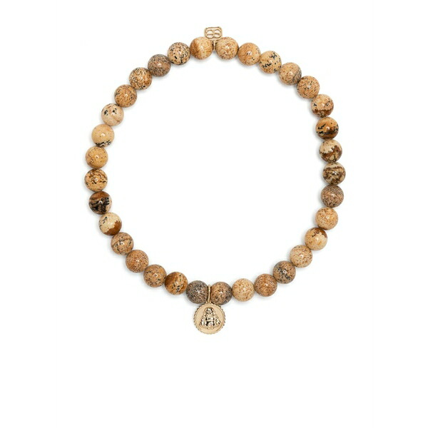 シドニーエバン メンズ ブレスレット・バングル・アンクレット 添え物 14kt yellow gold buddha beaded bracelet Brown