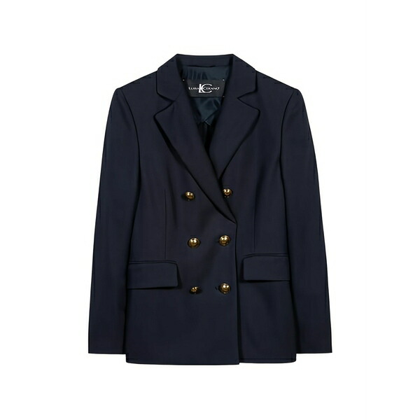 ルイーザ ケラーノ レディース ジャケット&ブルゾン アウター Double-breasted gabardine blazer Blue|asty