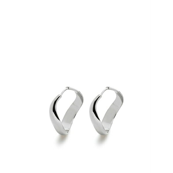 モニカヴィナダー レディース ピアス＆イヤリング アクセサリー Medium swirl hoop earrings Silver｜asty