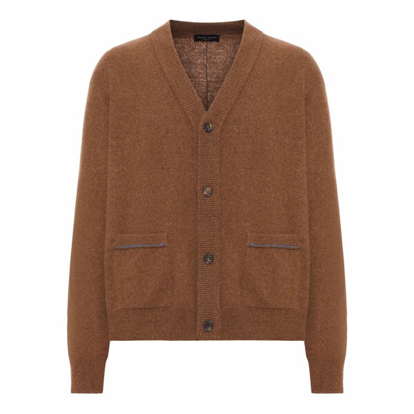 ロベルトコリーナ メンズ ジレー アウター Wool buttoned cardigan Brown